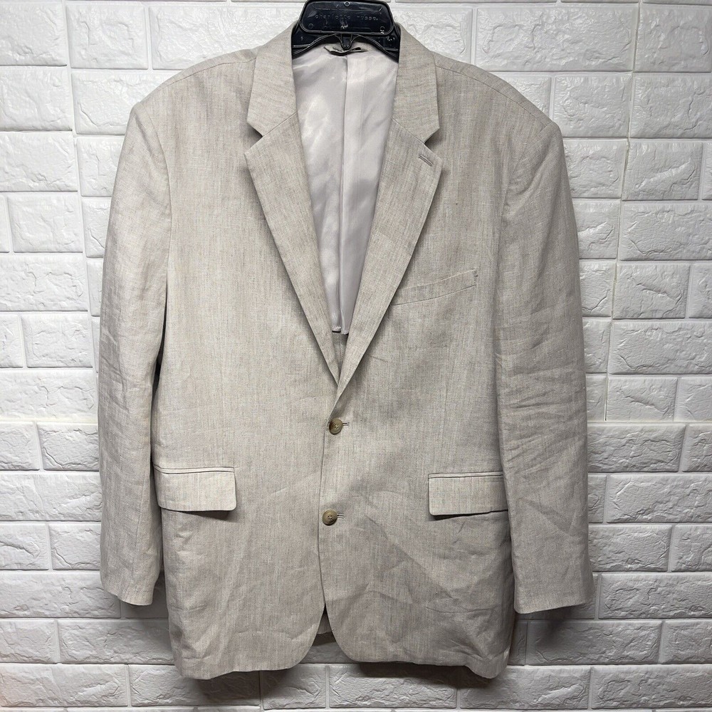 Cubavera Delave 100% Linen Sport Coat Men Size XL Excellent Used Condition.